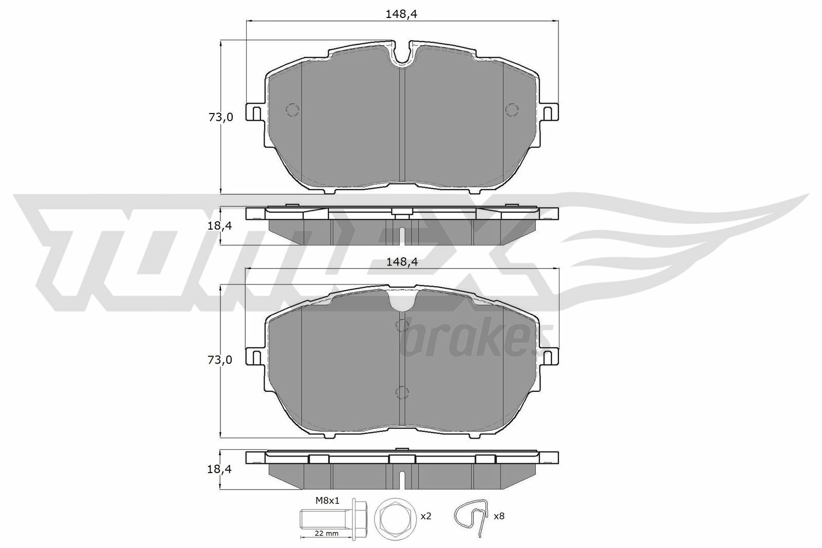 Sada brzdových platničiek kotúčovej brzdy TOMEX Brakes